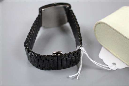 A gentlemans tungsten steel Rado Diastar Jubile quartz wrist watch.